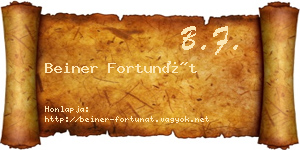 Beiner Fortunát névjegykártya